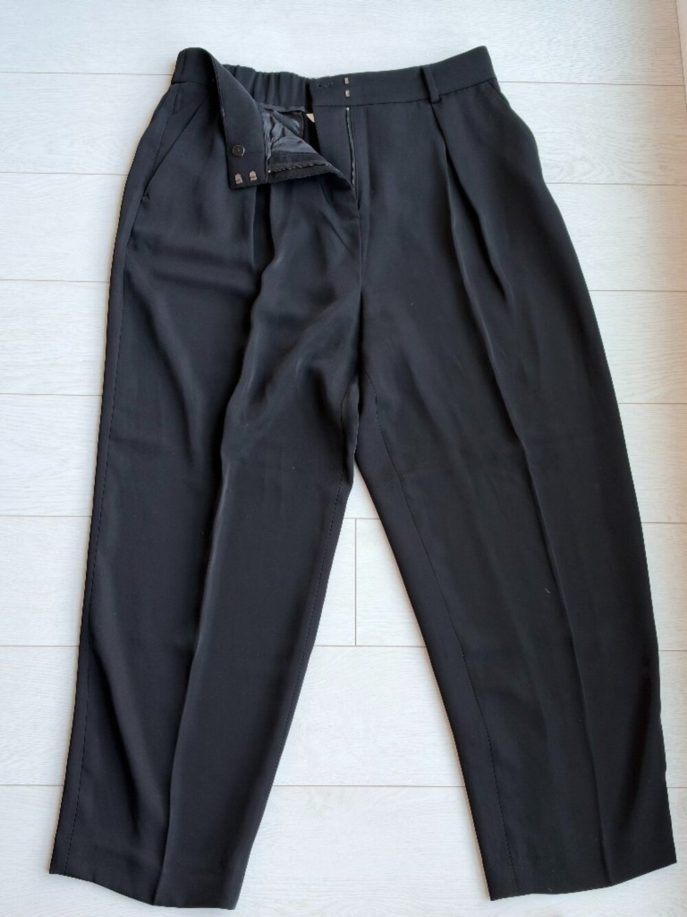 RW&CO High-Waisted Straight-Leg Black Pants Size 12